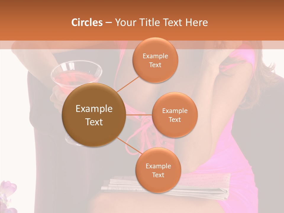 Isolated Breasts Martini PowerPoint Template