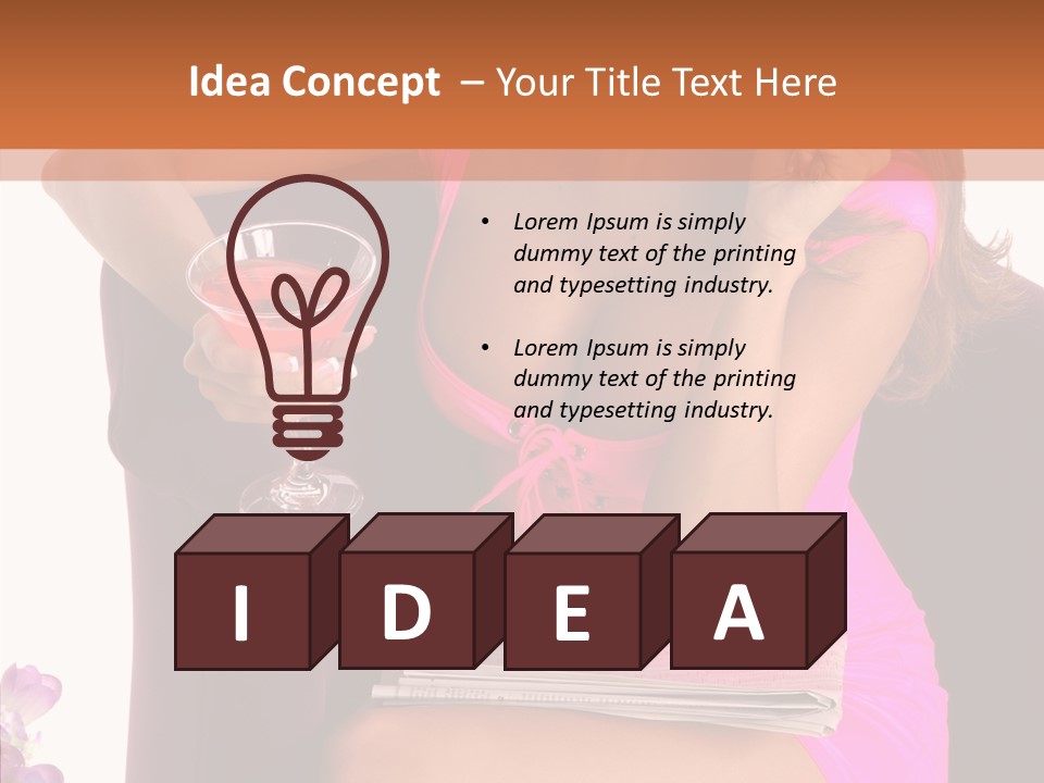 Isolated Breasts Martini PowerPoint Template