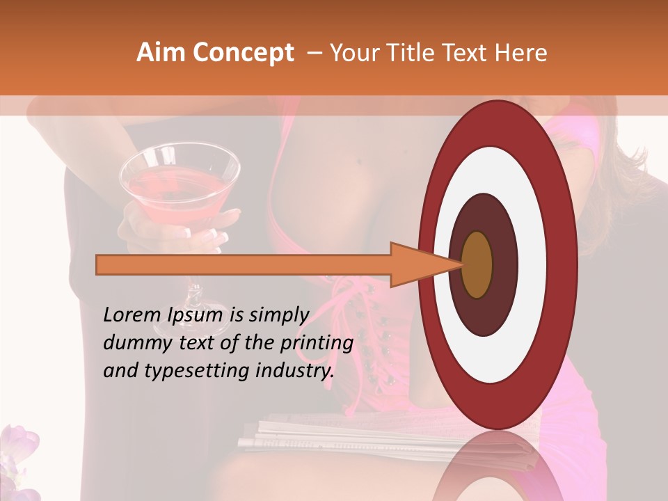 Isolated Breasts Martini PowerPoint Template