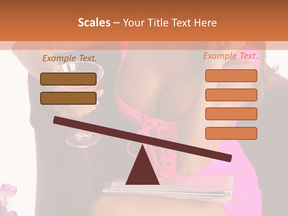 Isolated Breasts Martini PowerPoint Template