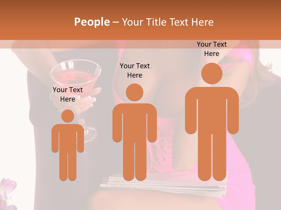 Isolated Breasts Martini PowerPoint Template