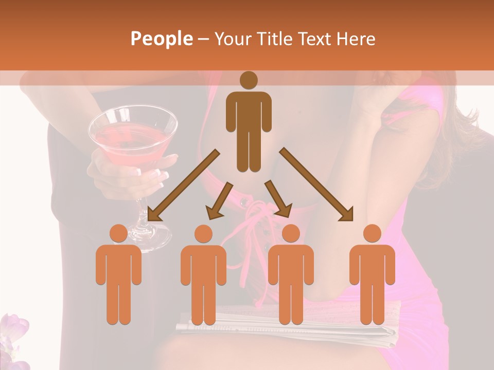 Isolated Breasts Martini PowerPoint Template