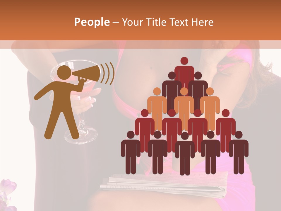 Isolated Breasts Martini PowerPoint Template