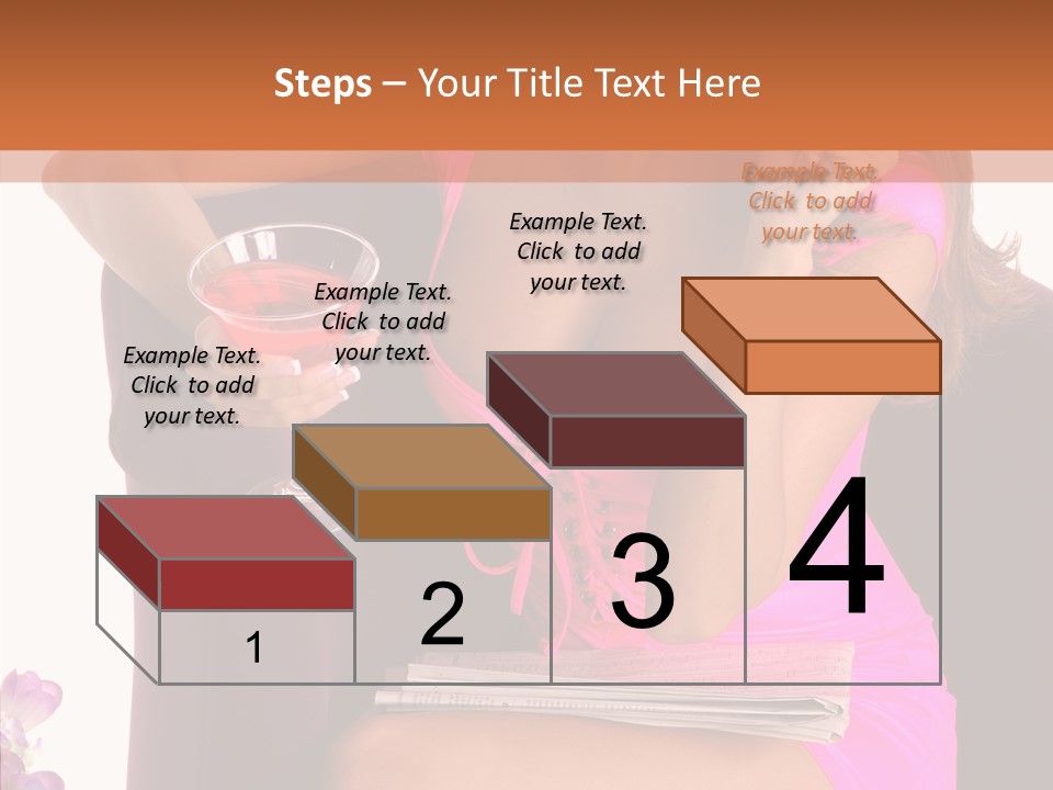 Isolated Breasts Martini PowerPoint Template