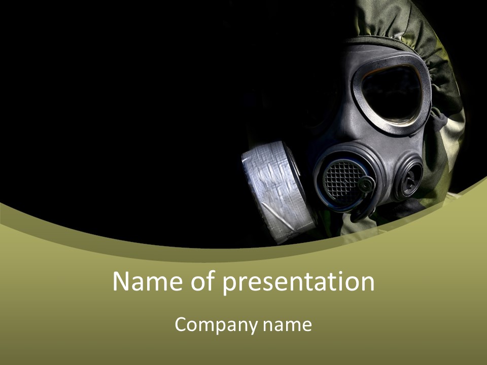 Warfare Gas Mask PowerPoint Template