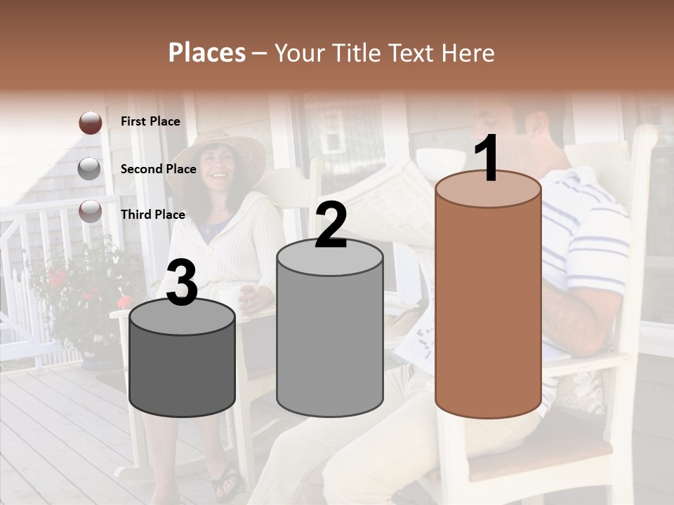 Man Porch House PowerPoint Template