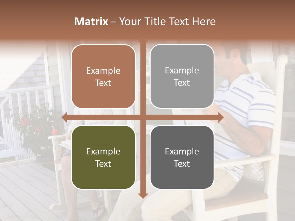Man Porch House PowerPoint Template