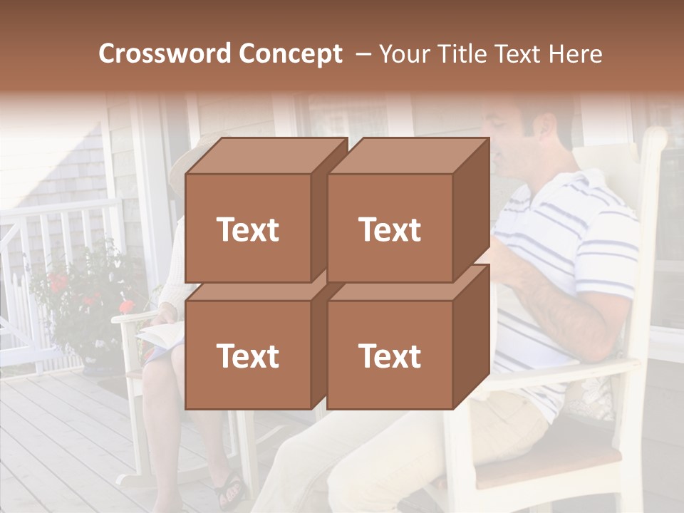 Man Porch House PowerPoint Template