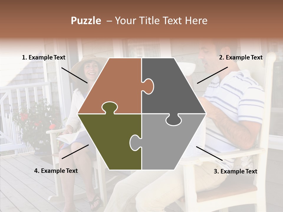 Man Porch House PowerPoint Template