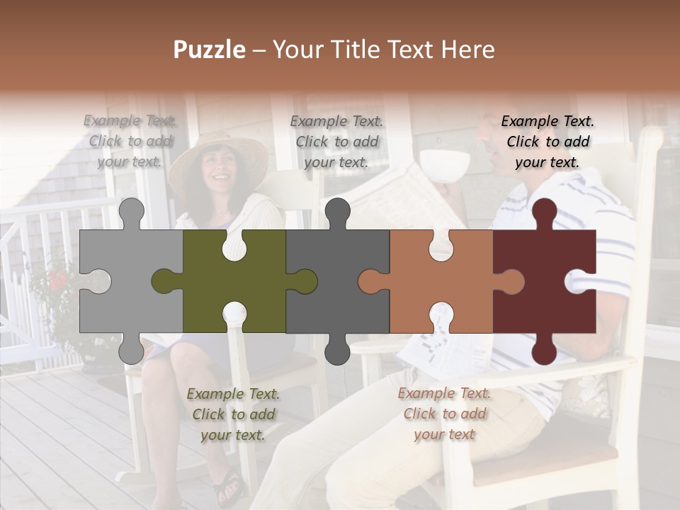 Man Porch House PowerPoint Template