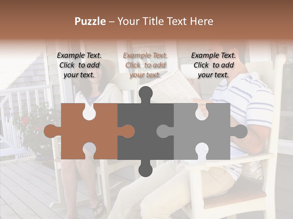 Man Porch House PowerPoint Template