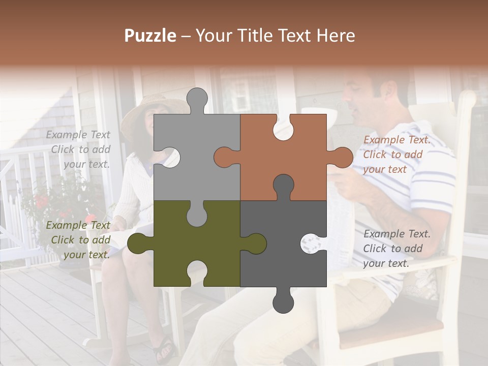 Man Porch House PowerPoint Template