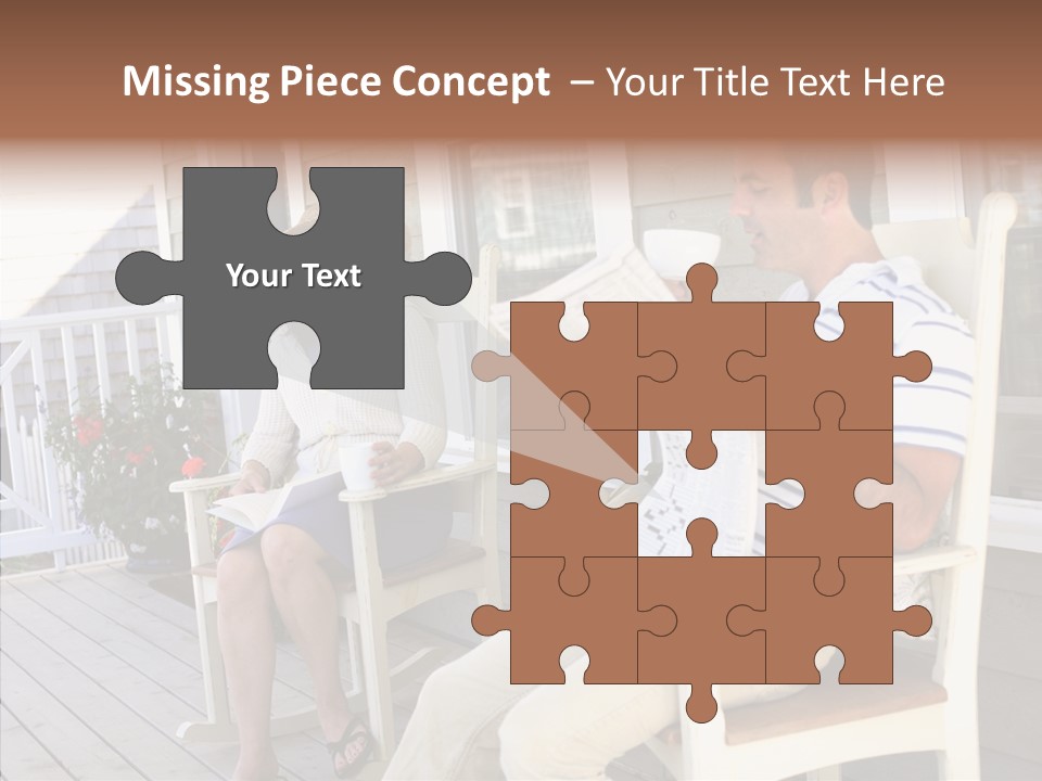 Man Porch House PowerPoint Template