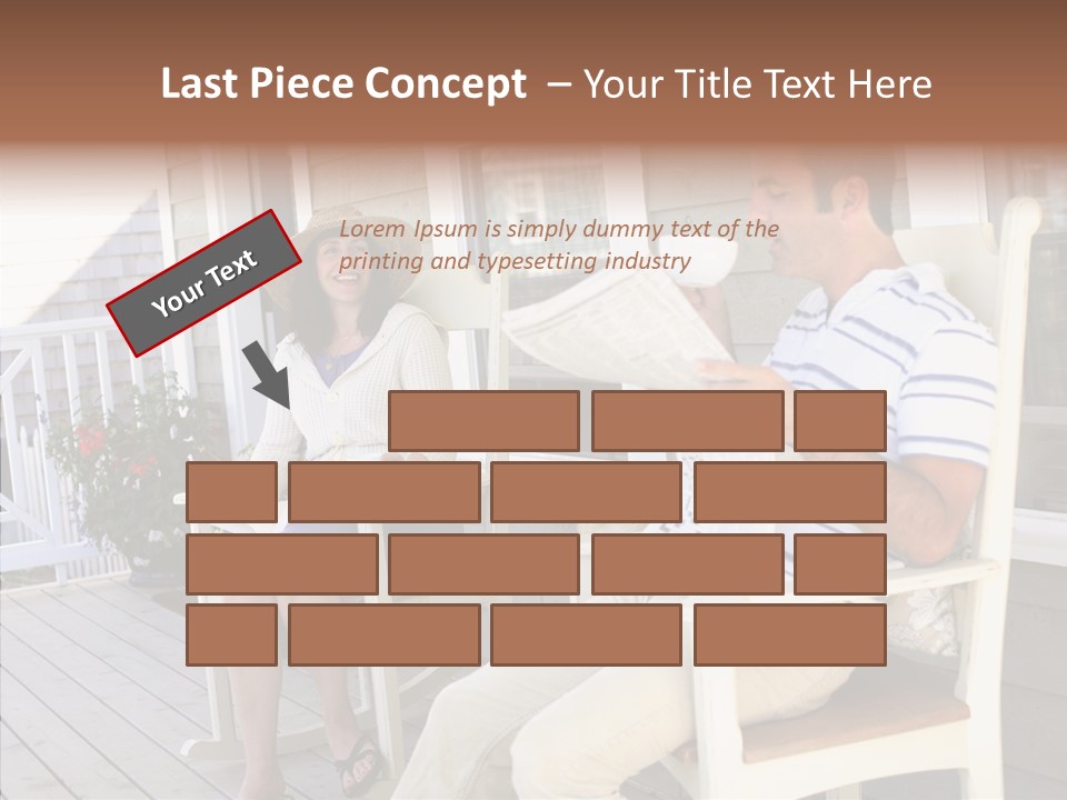 Man Porch House PowerPoint Template