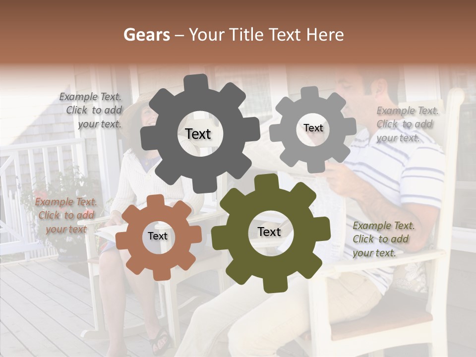 Man Porch House PowerPoint Template