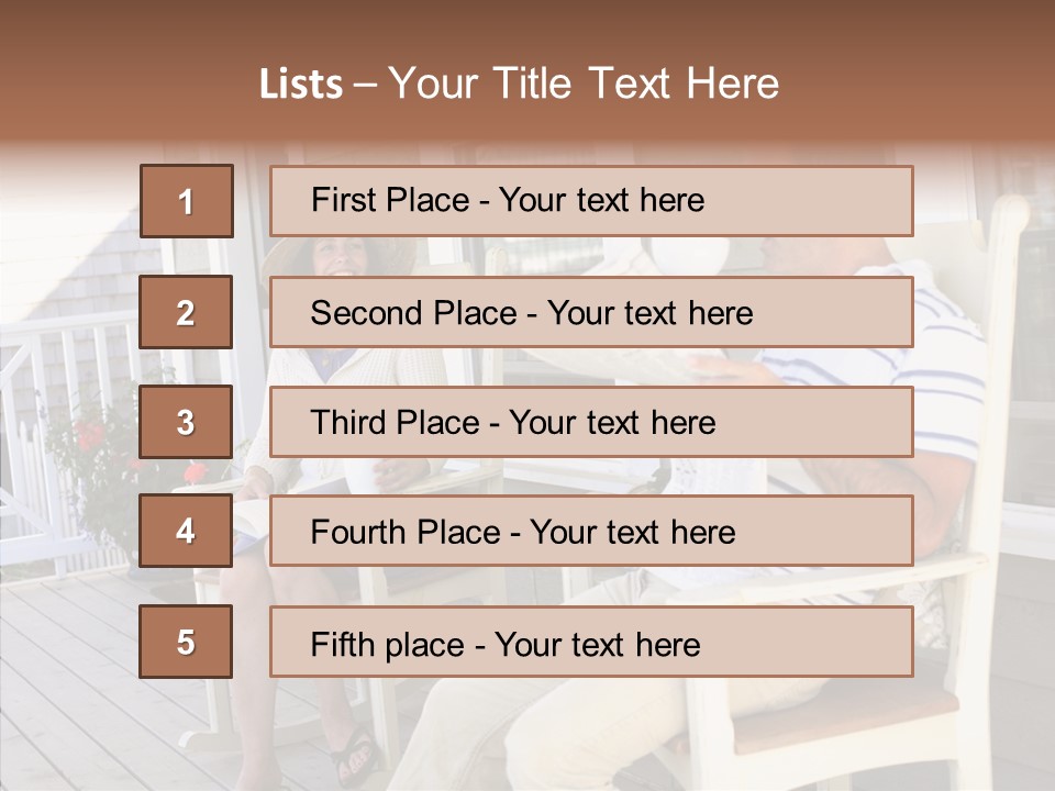 Man Porch House PowerPoint Template