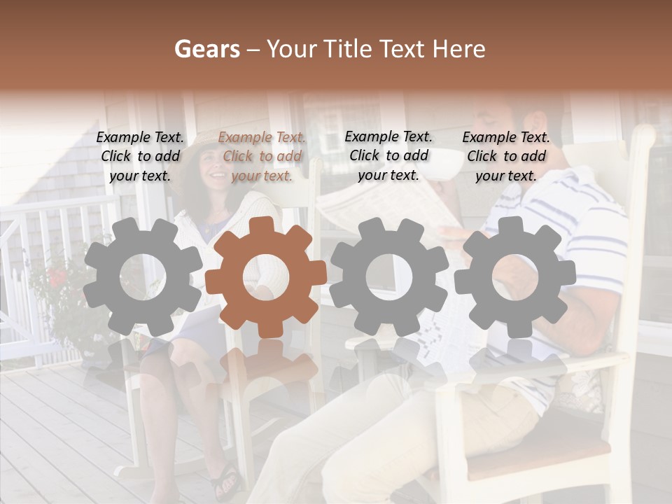 Man Porch House PowerPoint Template