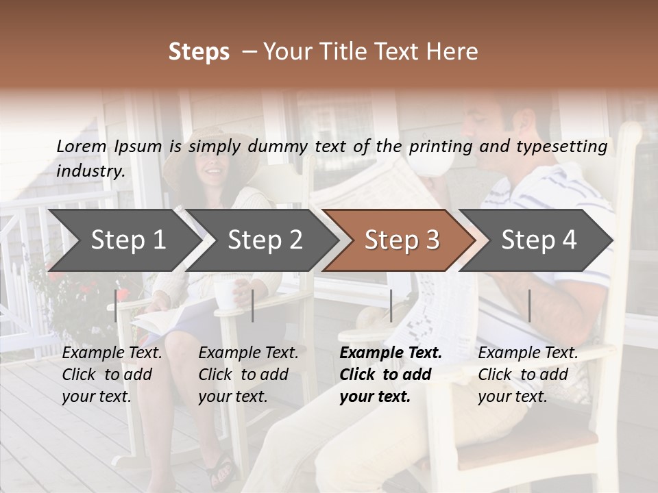 Man Porch House PowerPoint Template