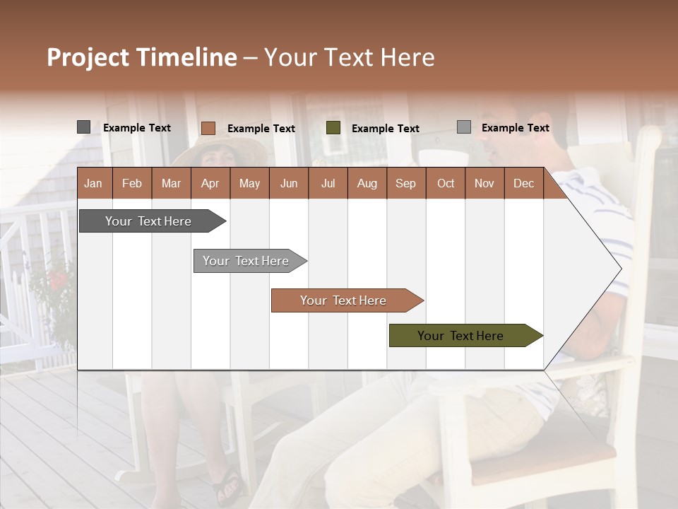 Man Porch House PowerPoint Template