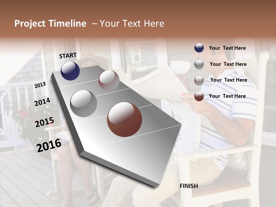Man Porch House PowerPoint Template