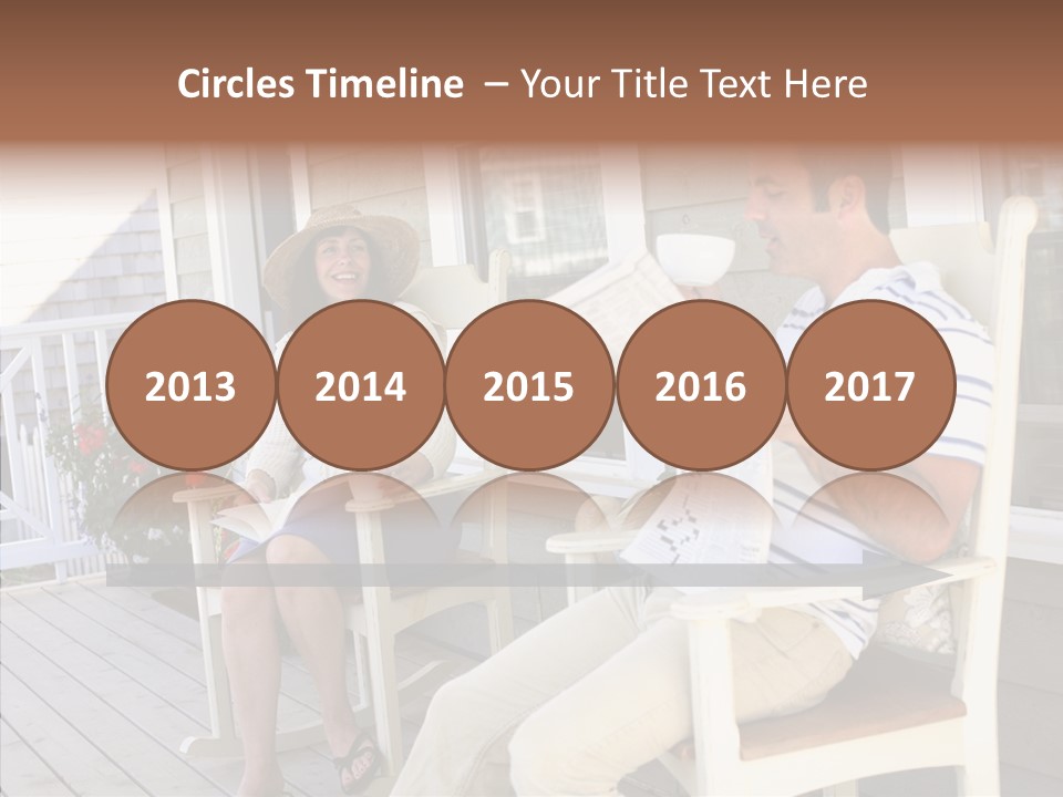 Man Porch House PowerPoint Template