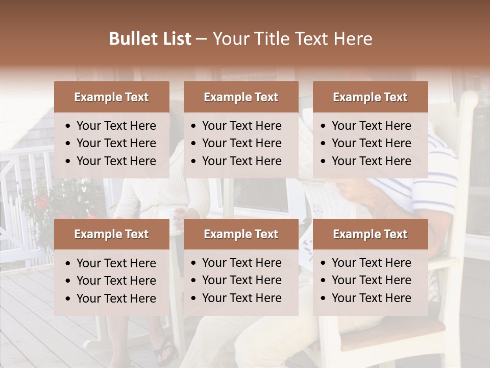 Man Porch House PowerPoint Template