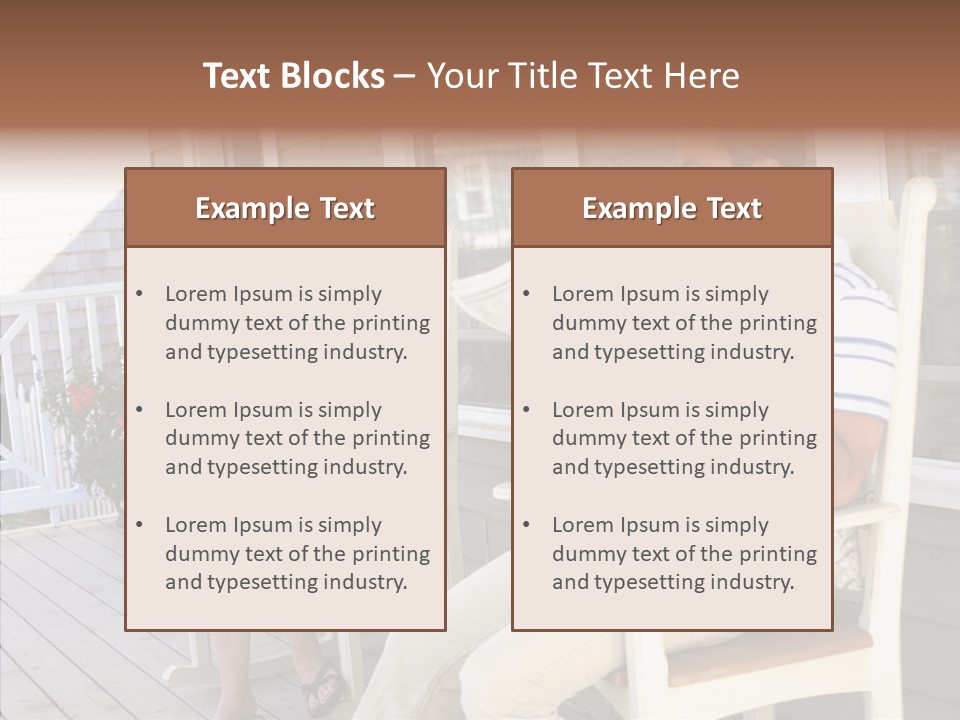 Man Porch House PowerPoint Template