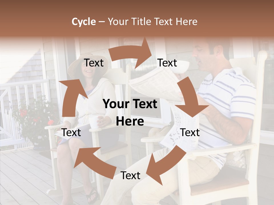 Man Porch House PowerPoint Template