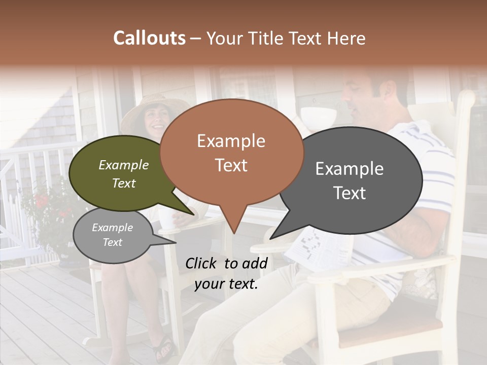 Man Porch House PowerPoint Template