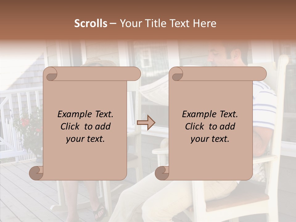 Man Porch House PowerPoint Template