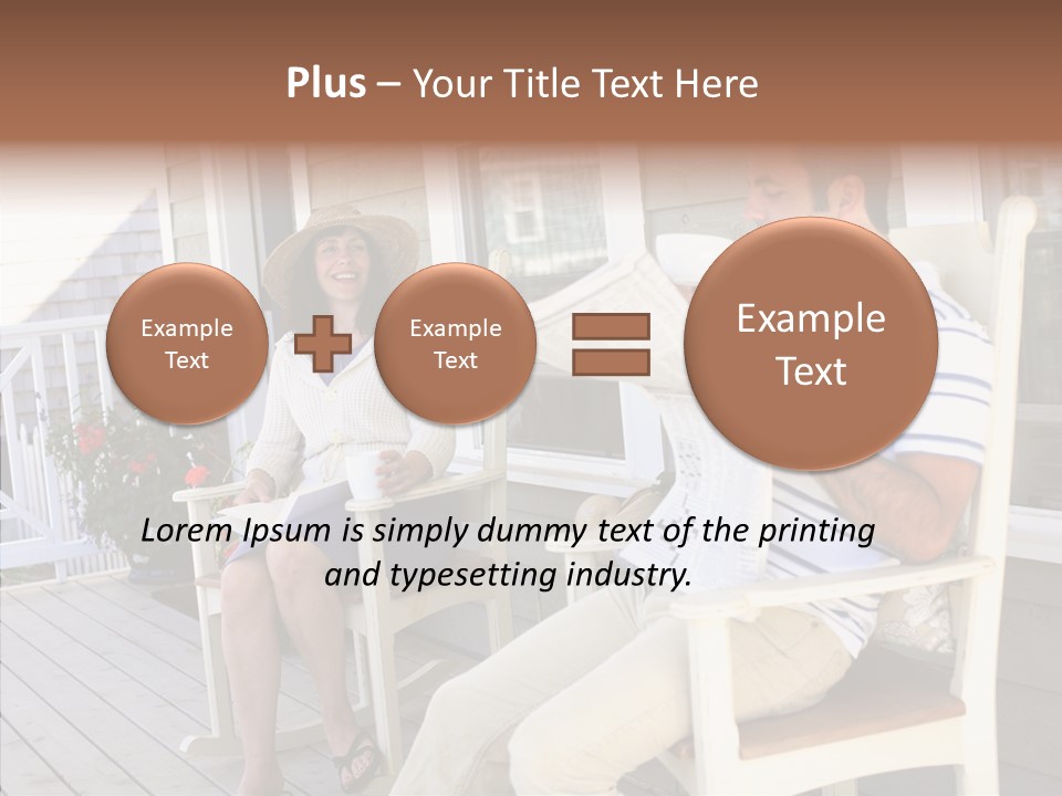 Man Porch House PowerPoint Template