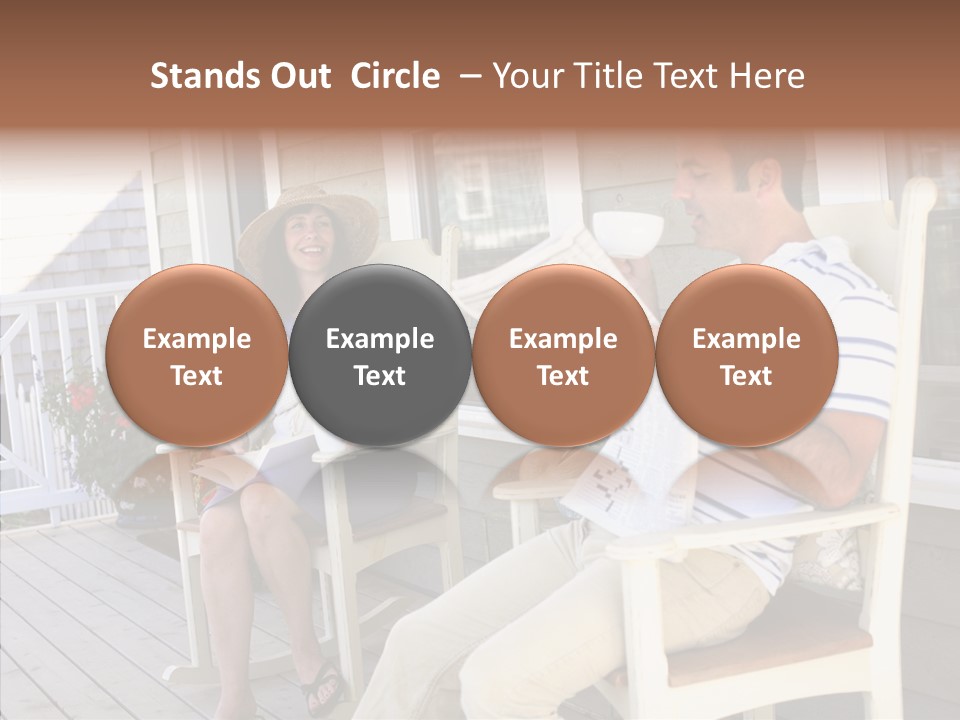 Man Porch House PowerPoint Template