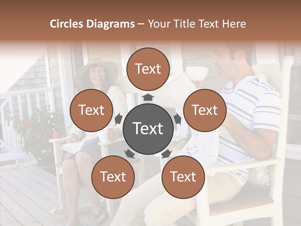 Man Porch House PowerPoint Template