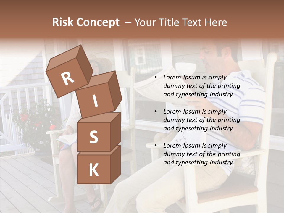 Man Porch House PowerPoint Template