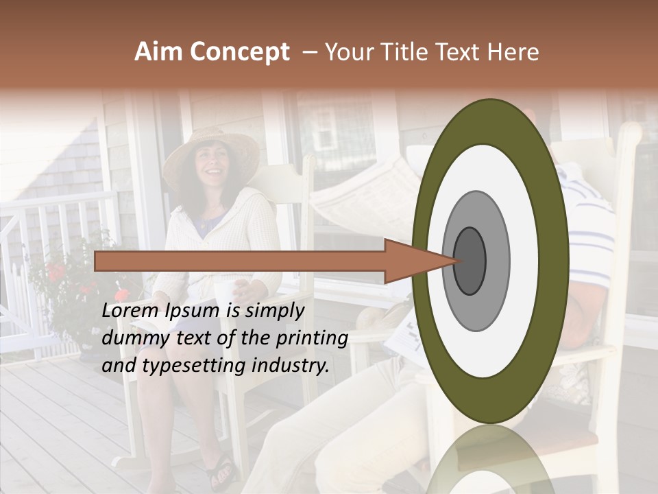 Man Porch House PowerPoint Template