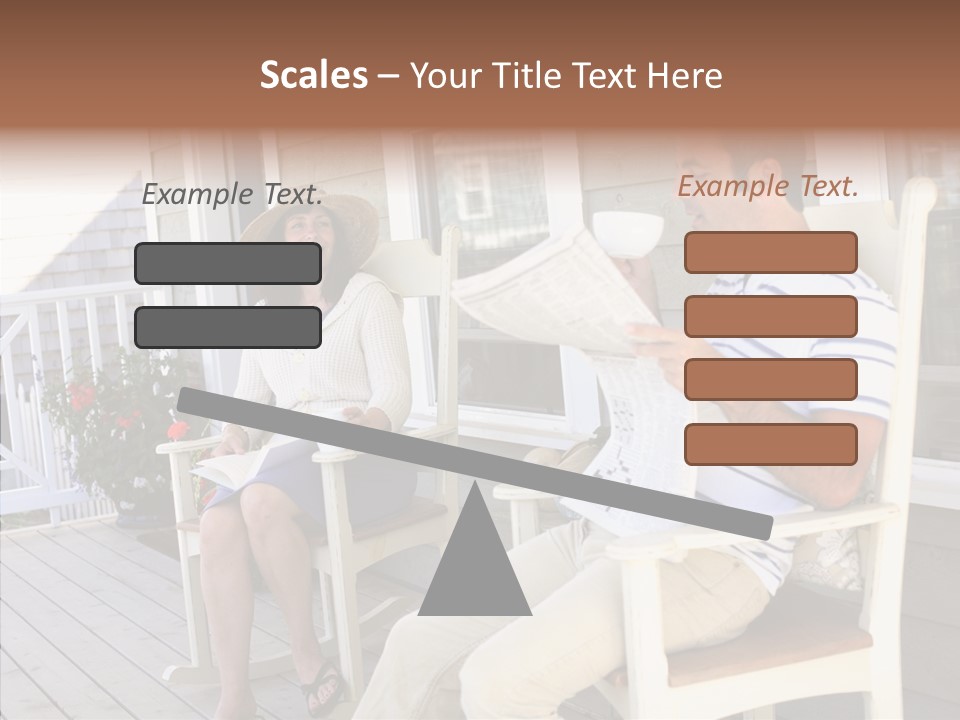 Man Porch House PowerPoint Template