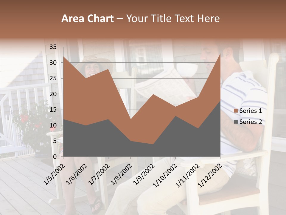 Man Porch House PowerPoint Template