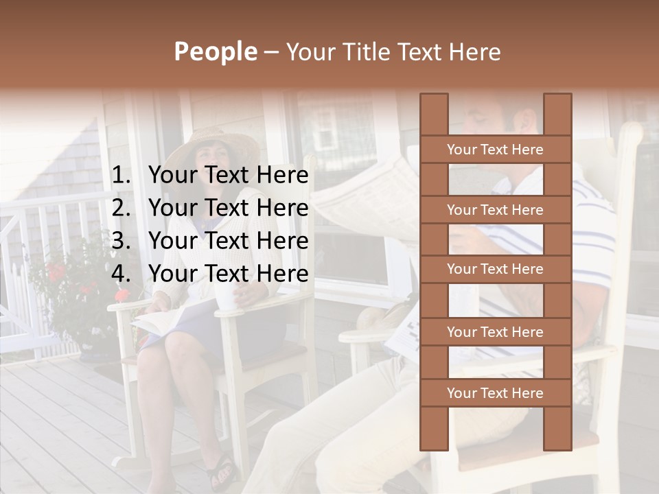 Man Porch House PowerPoint Template