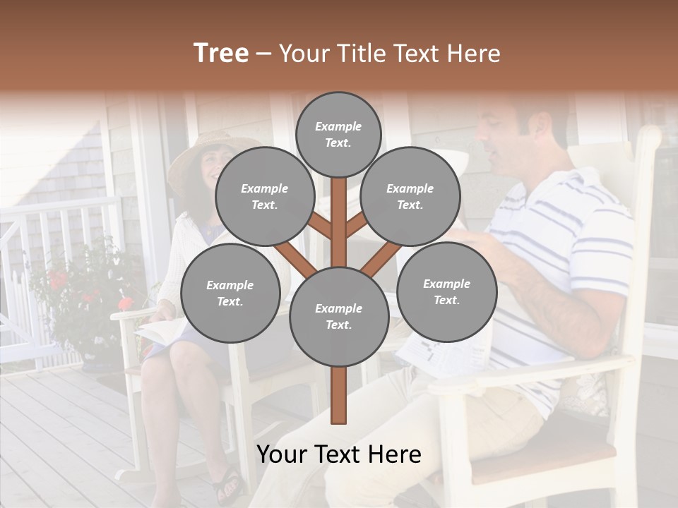 Man Porch House PowerPoint Template