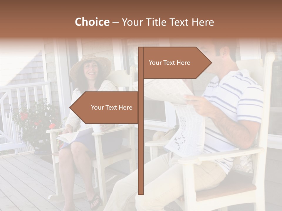 Man Porch House PowerPoint Template