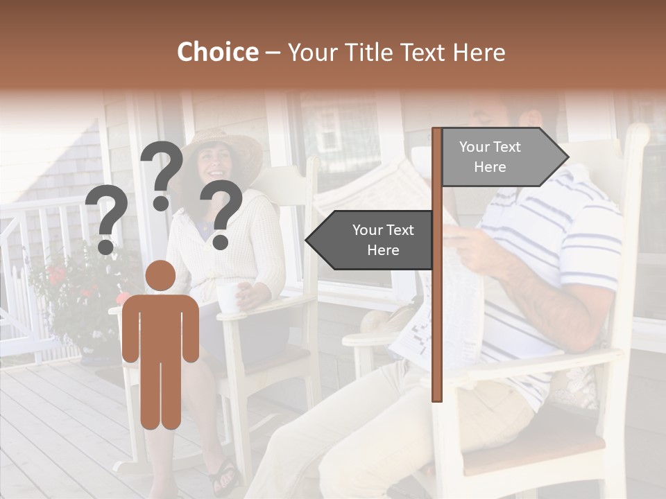 Man Porch House PowerPoint Template