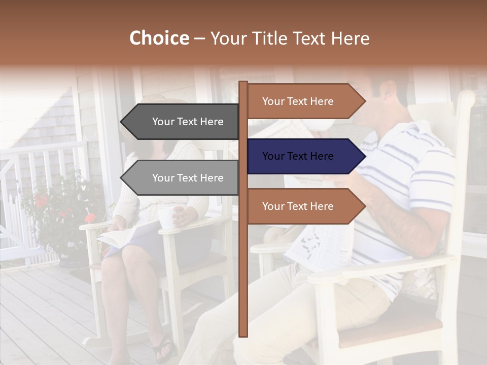 Man Porch House PowerPoint Template