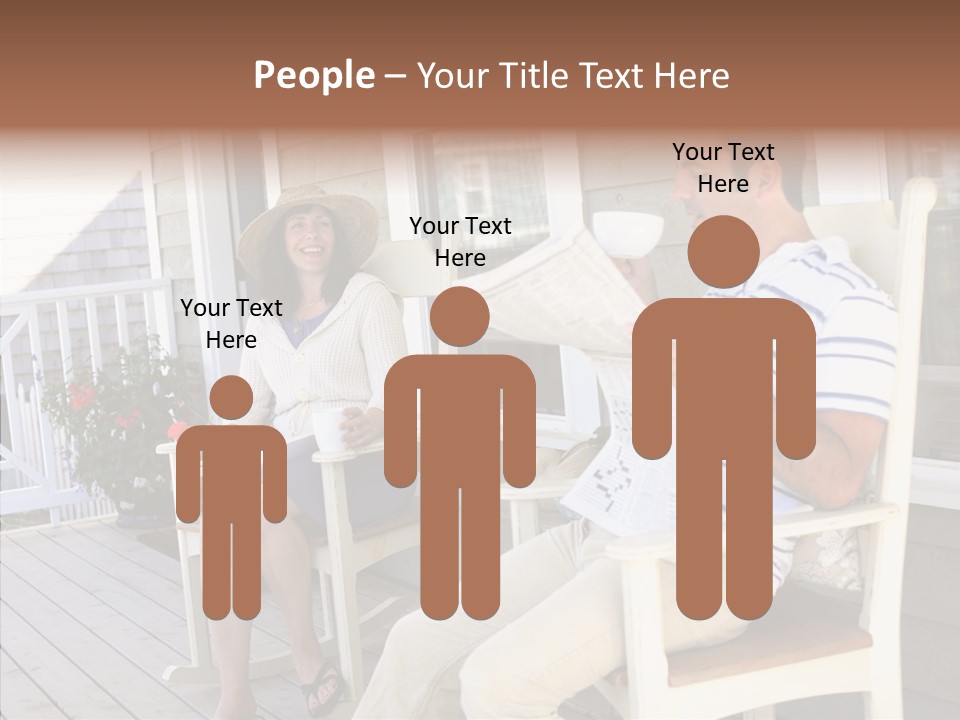 Man Porch House PowerPoint Template