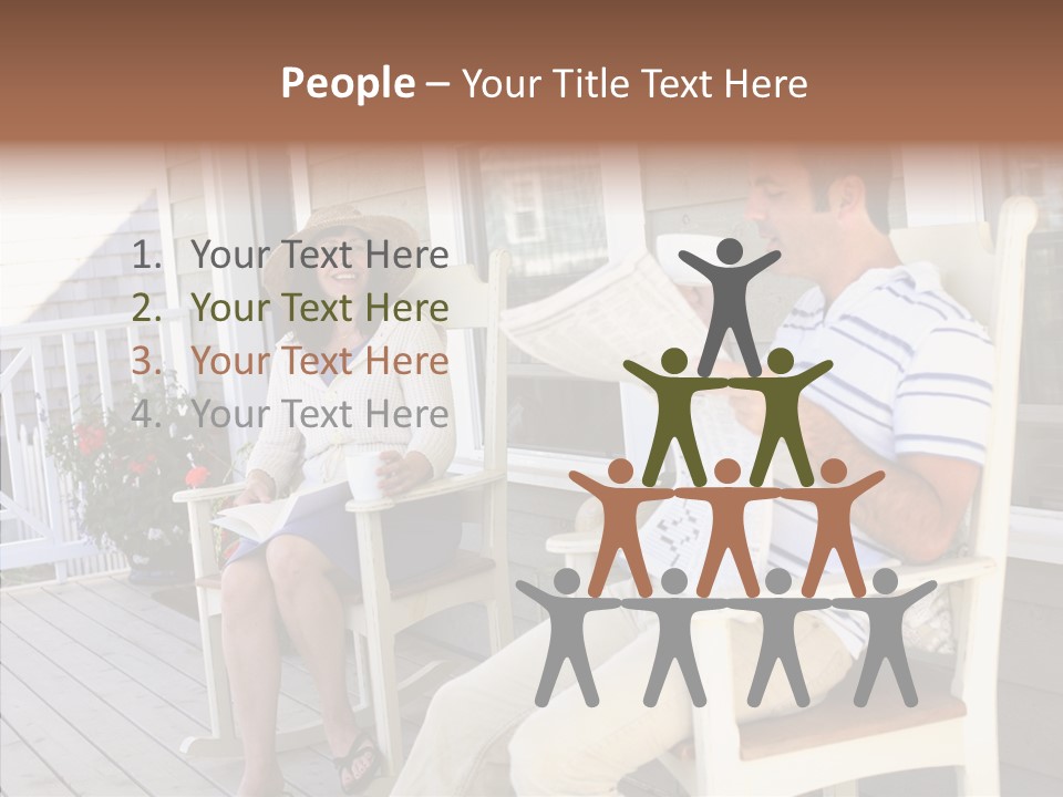 Man Porch House PowerPoint Template