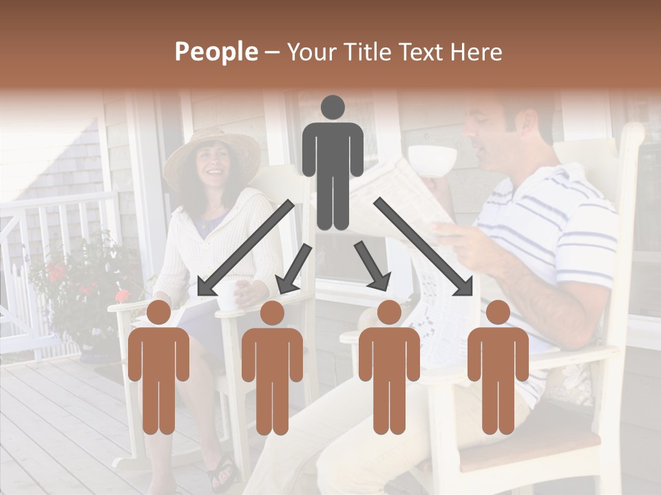 Man Porch House PowerPoint Template