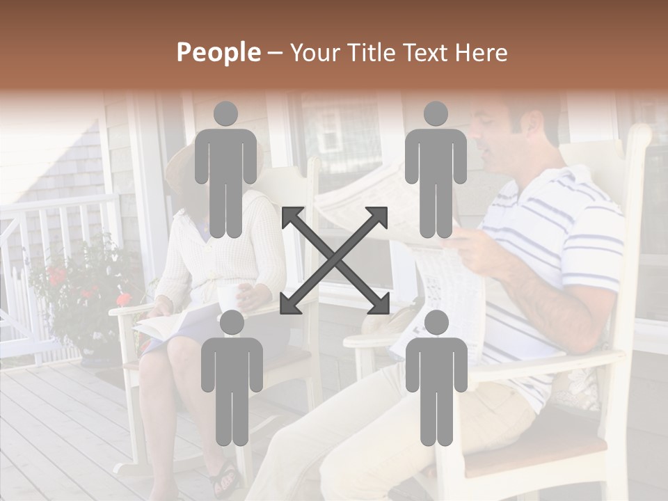 Man Porch House PowerPoint Template
