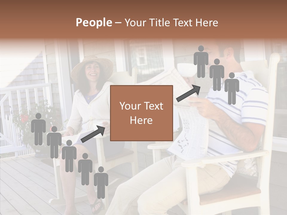 Man Porch House PowerPoint Template