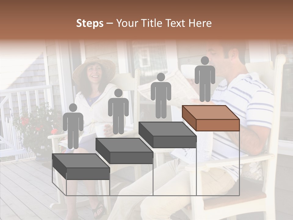 Man Porch House PowerPoint Template