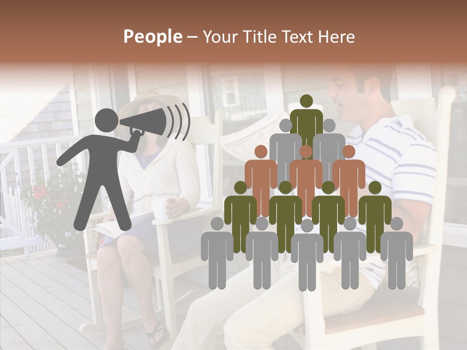 Man Porch House PowerPoint Template