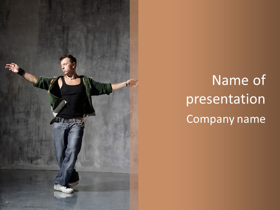 Isolated Rapper Sport PowerPoint Template